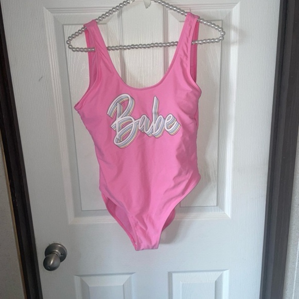 Source Unknown Pink One Piece Swimsuit